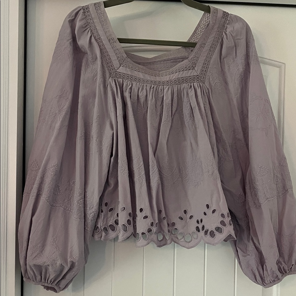 Universal Thread Lilac Embroidered Blouse